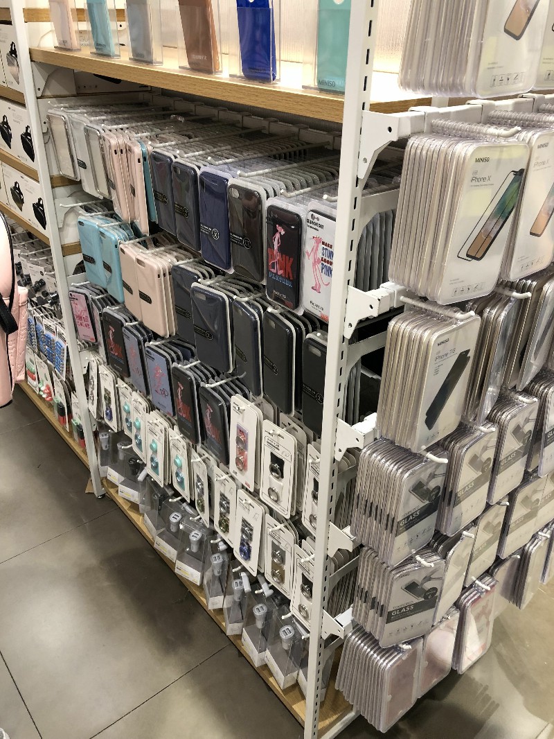 beauty supply store shelves in the center